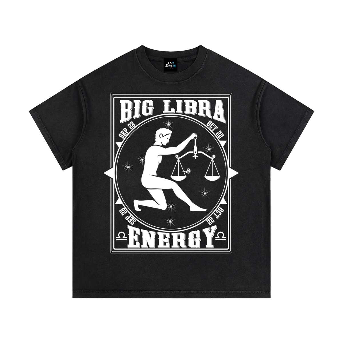 "Big Libra Energy" Vintage Wash Cotton T-Shirt