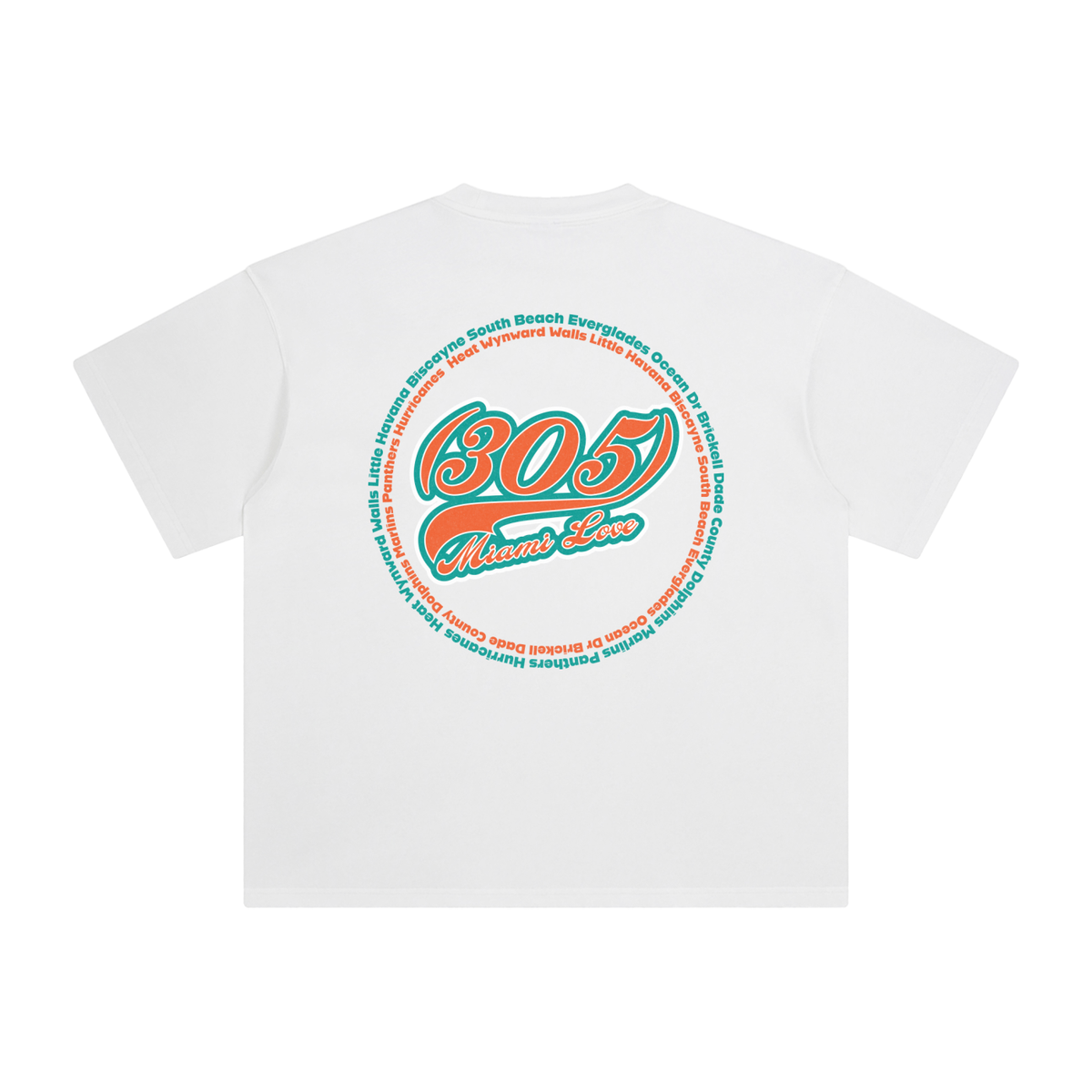 "305 Miami Love Dolphins Colorway 2"  Enzyme Washed T-Shirt