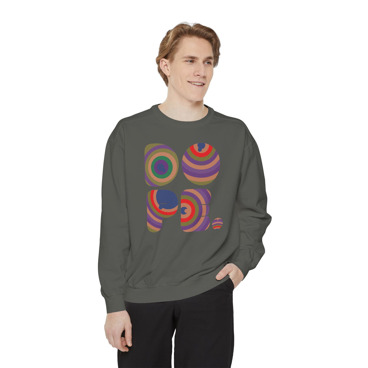 "Dope" Retro Circle Graphic Sweatshirt