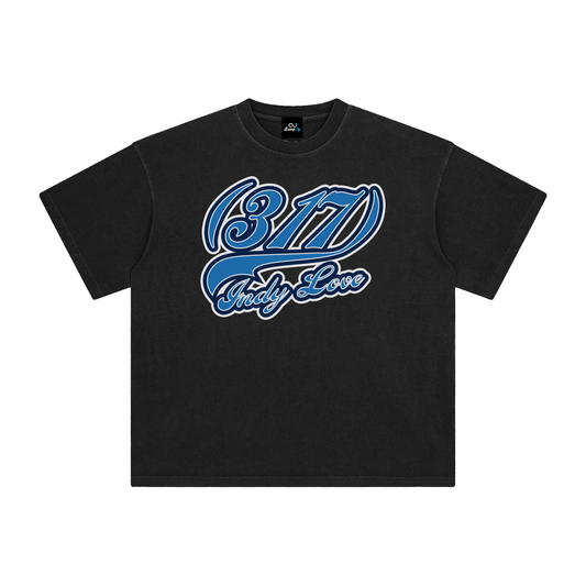 "317 Indy Love Colts Colorway" Enzyme Washed T-Shirt
