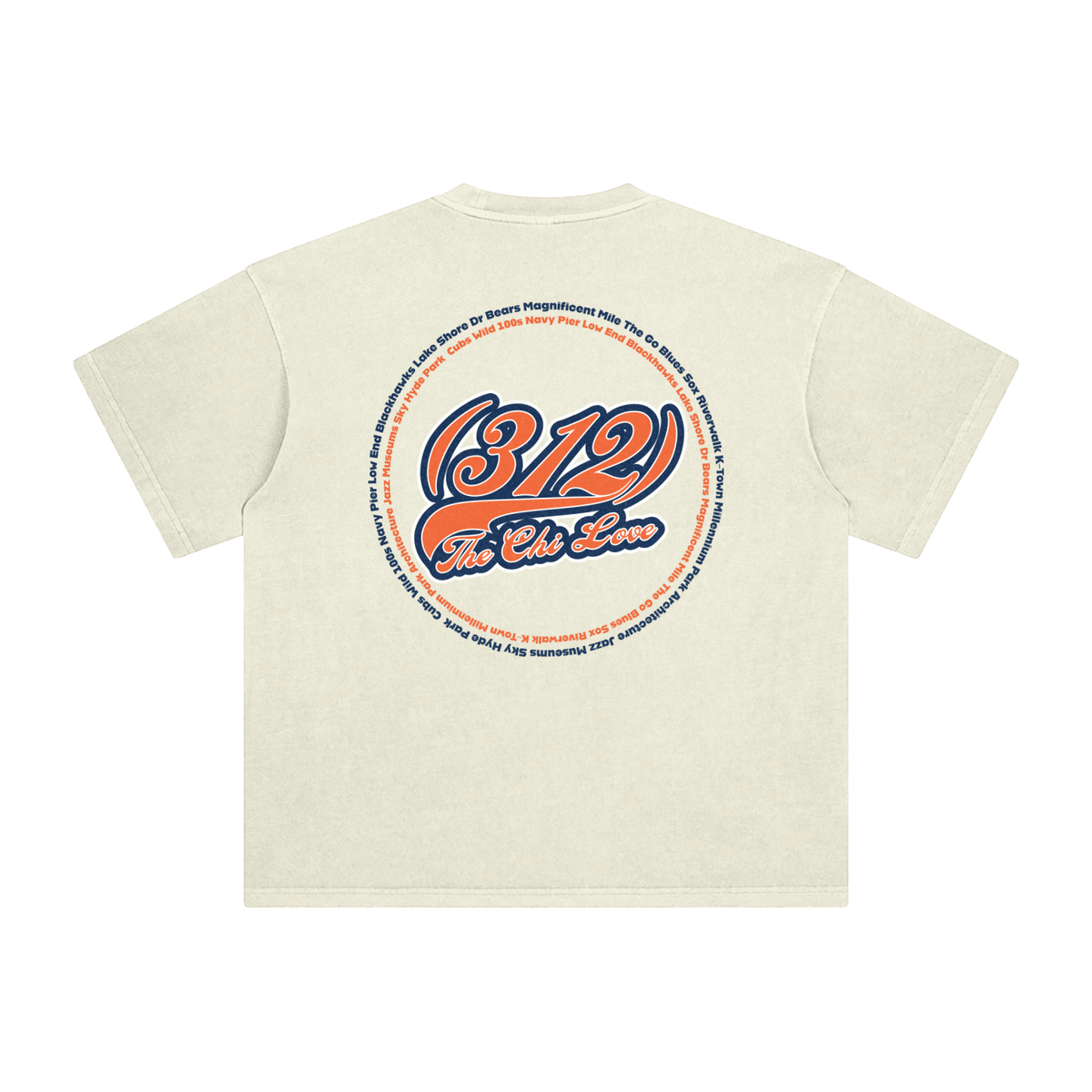 "312 Chicago Love Bears Colorway 2"  Enzyme Washed T-Shirt