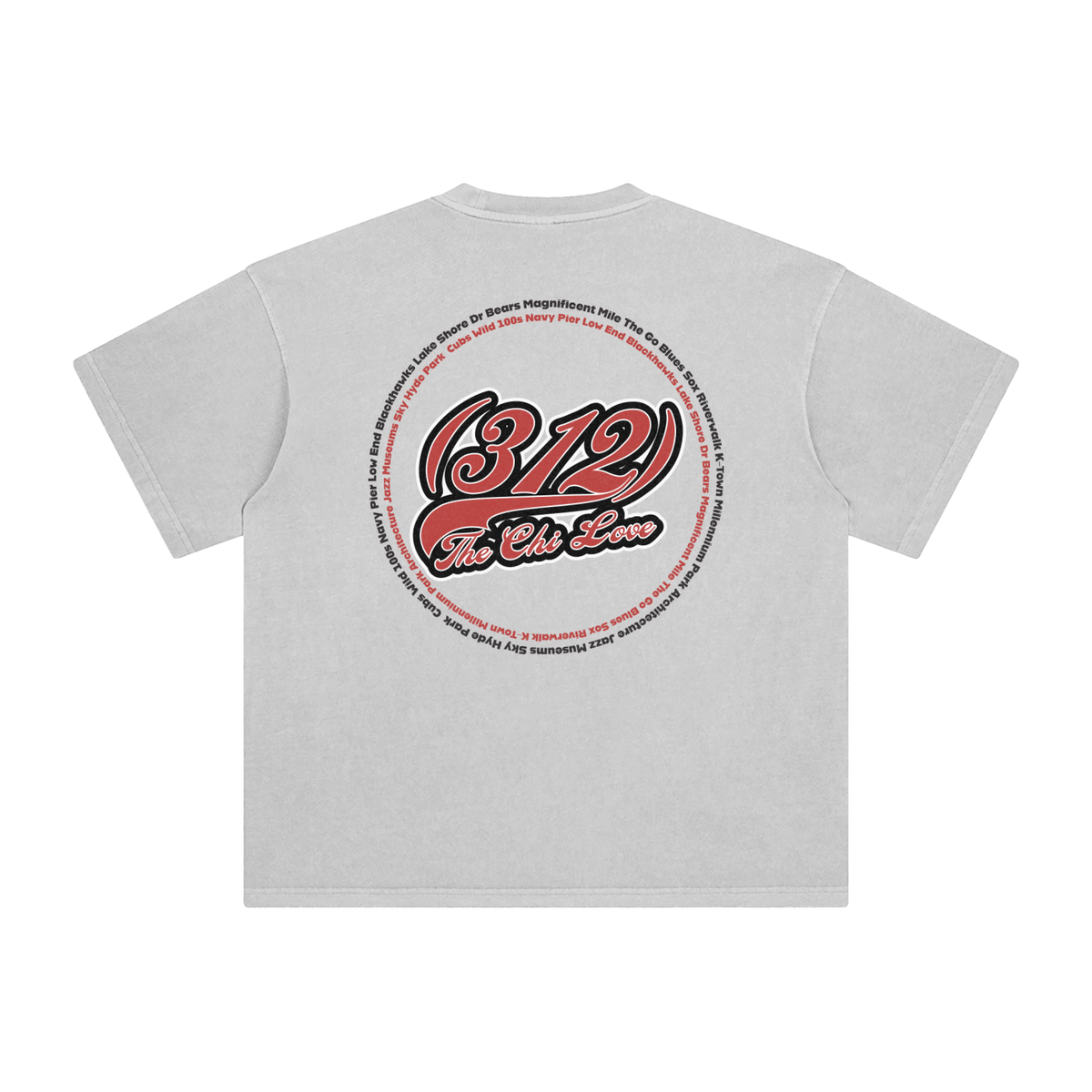 "312 Chicago Love Blackhawks Colorway"  Enzyme Washed T-Shirt