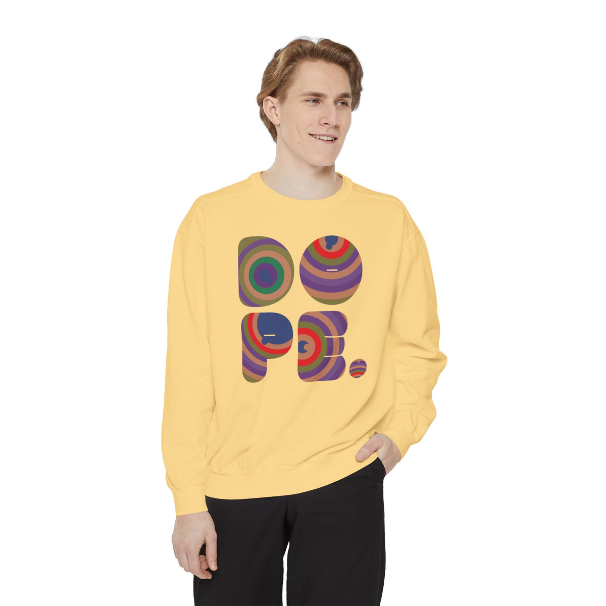 "Dope" Retro Circle Graphic Sweatshirt