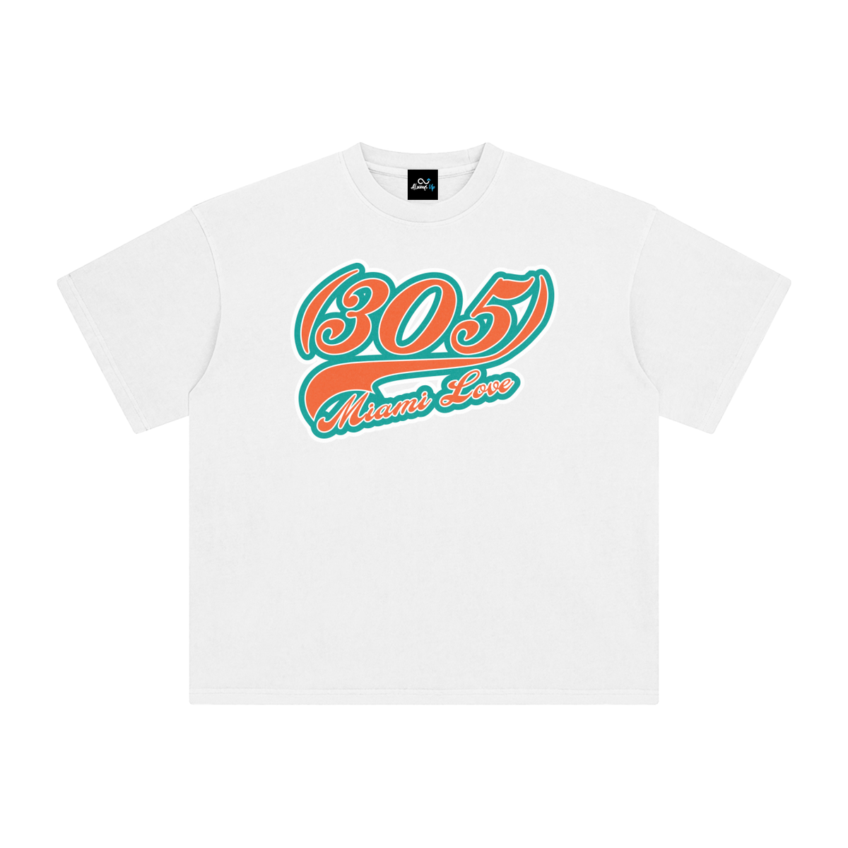 "305 Miami Love Dolphins Colorway 2"  Enzyme Washed T-Shirt