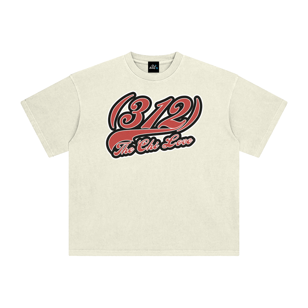 "312 Chicago Love Blackhawks Colorway"  Enzyme Washed T-Shirt