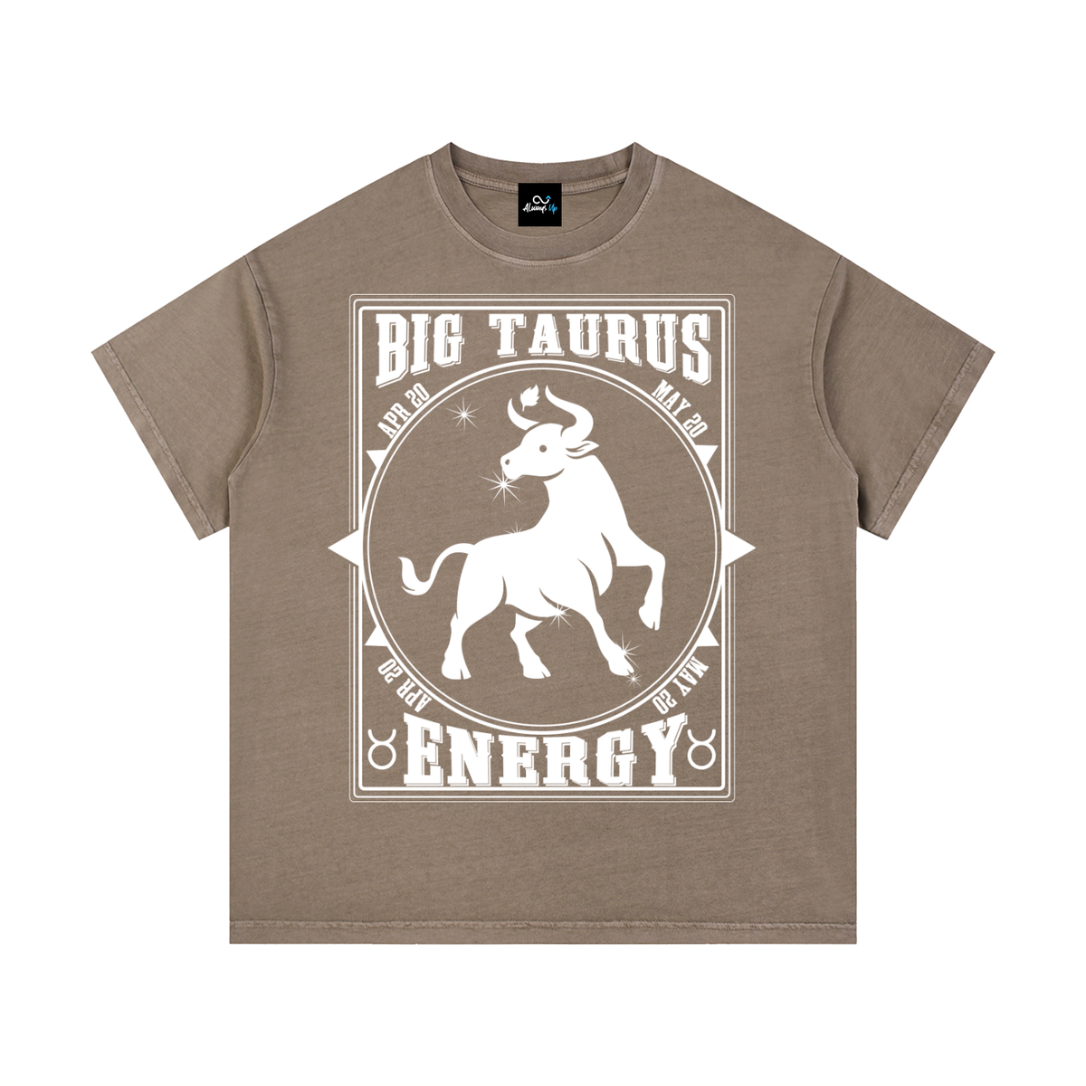 "Big Taurus Energy" Vintage Wash Cotton T-Shirt