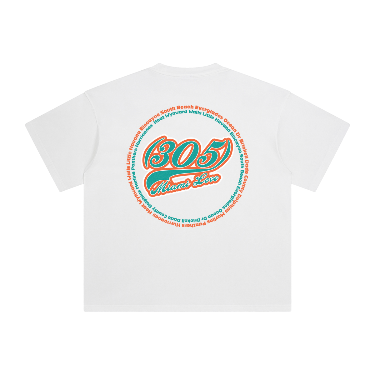 "305 Miami Love Dolphins Colorway"  Enzyme Washed T-Shirt
