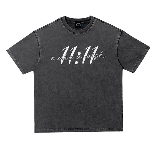 "11:11" Snow Washed Heavyweight Oversize T-Shirt