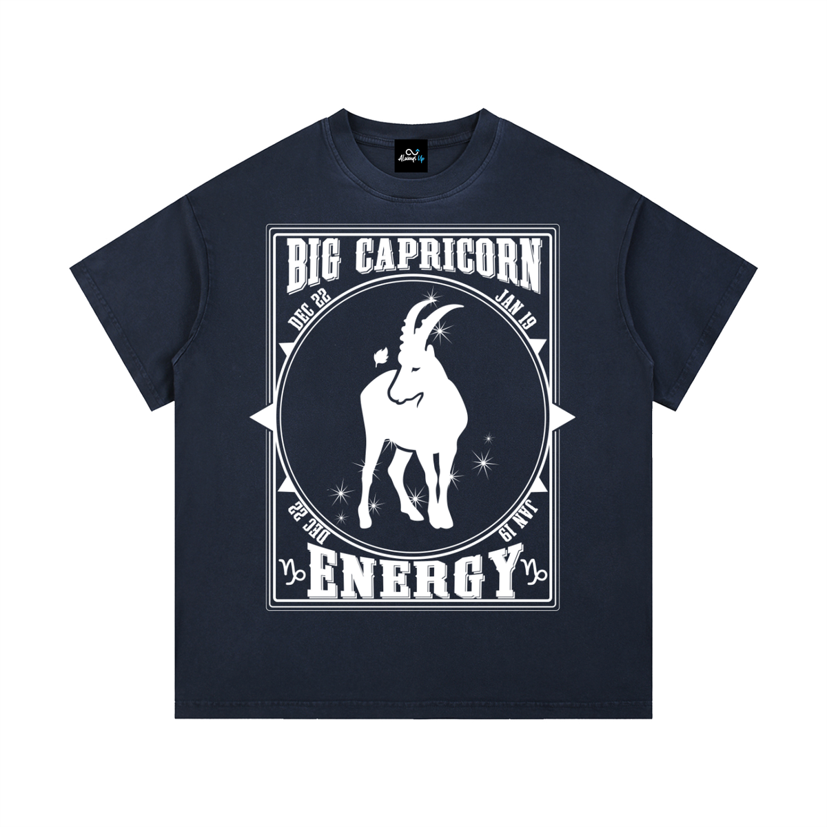 "Big Capricorn Energy" Vintage Wash Cotton T-Shirt