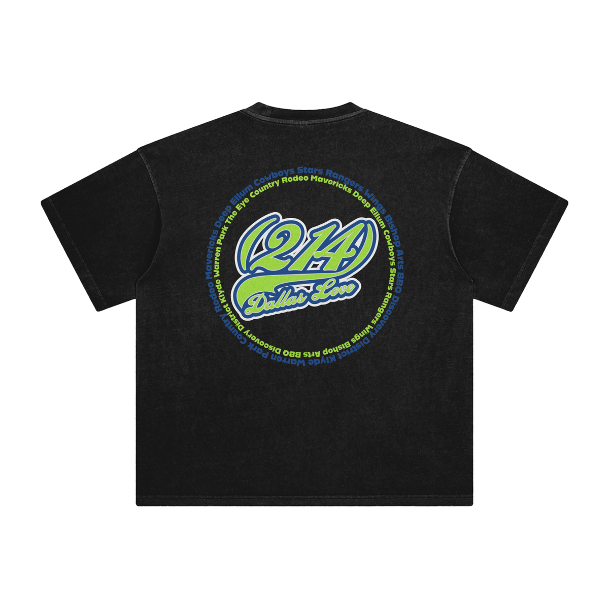 "214 Dallas Love Stars Colorway"  Enzyme Washed T-Shirt