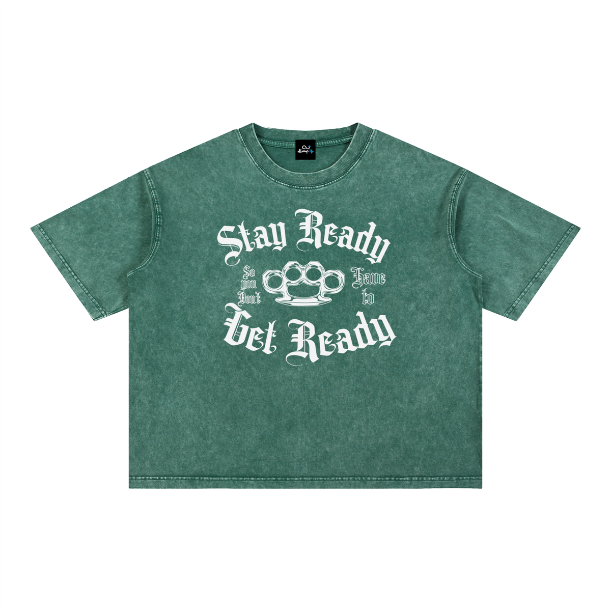 "Stay Ready WT" Mineral Wash Boxy Cotton T-Shirt