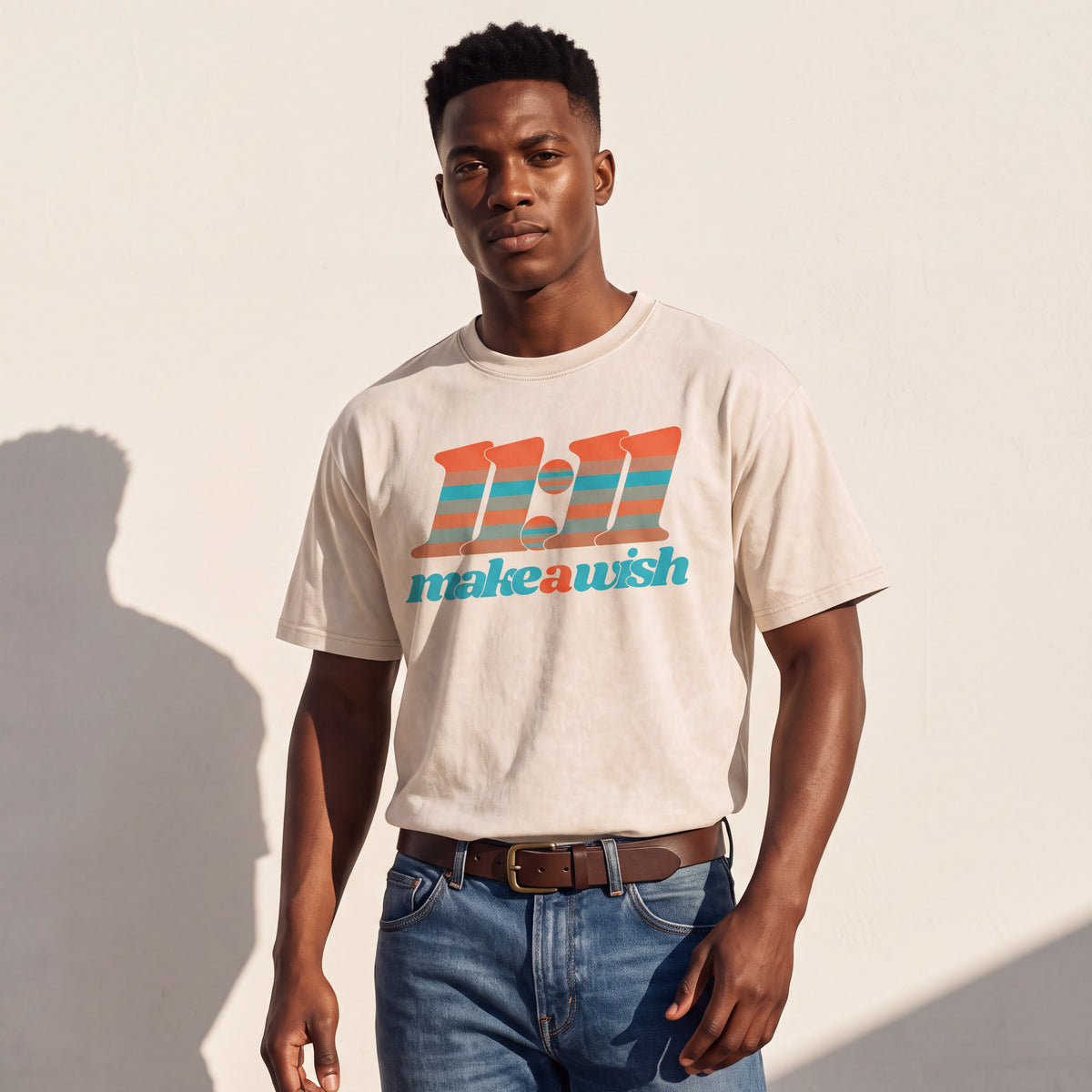 "11:11 Wish" Snow Washed Oversized Cotton T-Shirt