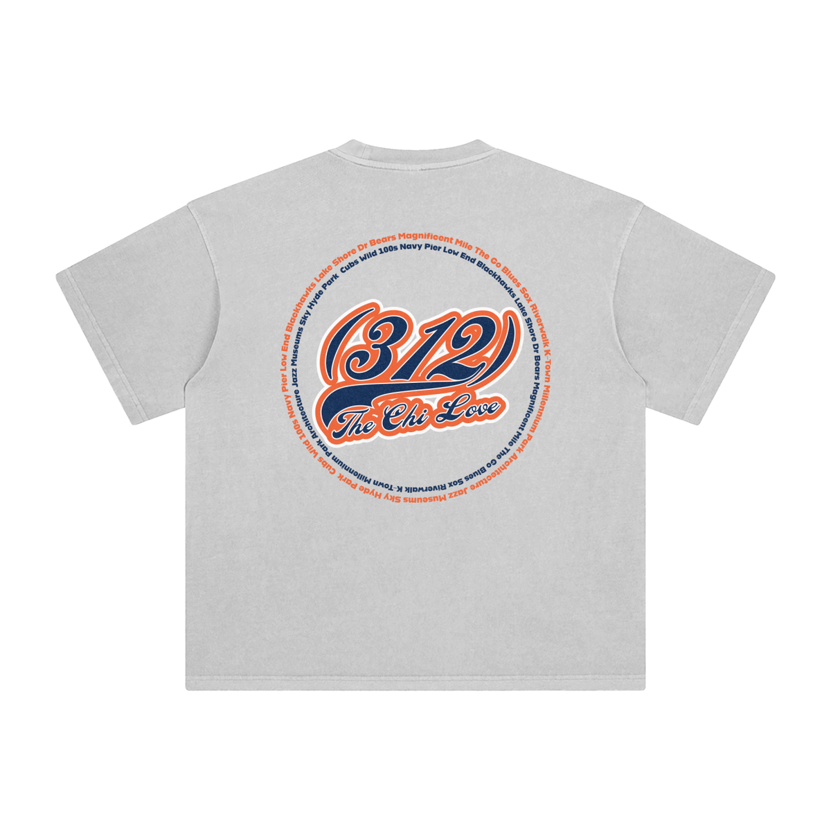"312 Chicago Love Bears Colorway"  Enzyme Washed T-Shirt