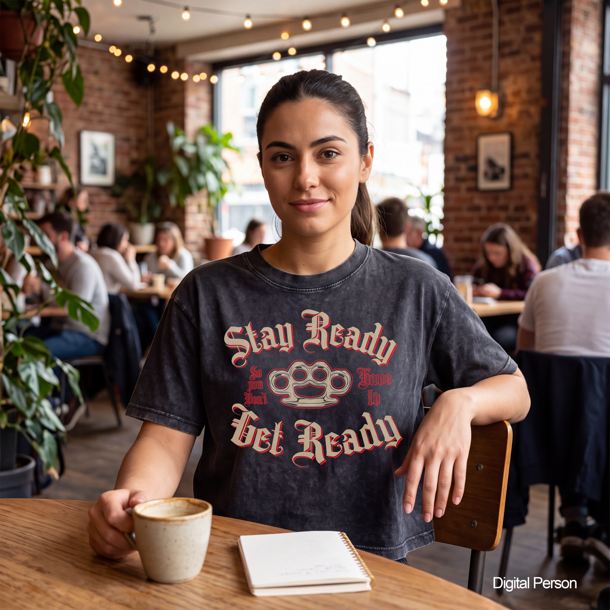 "Stay Ready" Mineral Wash Boxy Cotton T-Shirt