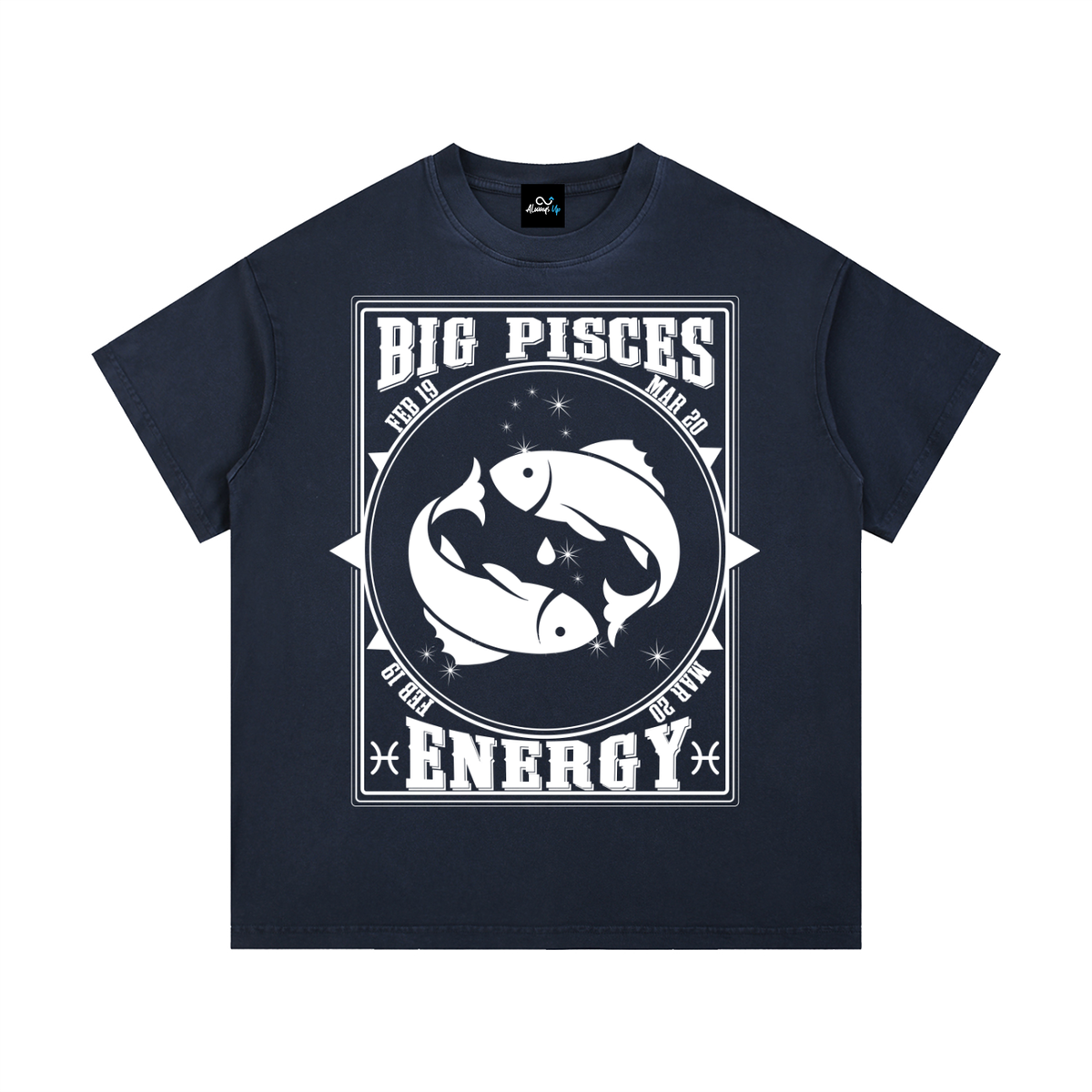 "Big Pisces Energy" Vintage Wash Cotton T-Shirt