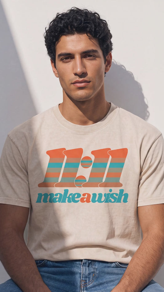 "11:11 Wish" Snow Washed Oversized Cotton T-Shirt