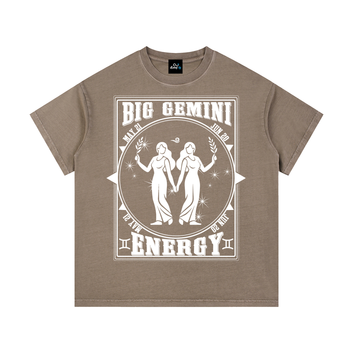 "Big Gemini Energy" Vintage Wash Cotton T-Shirt