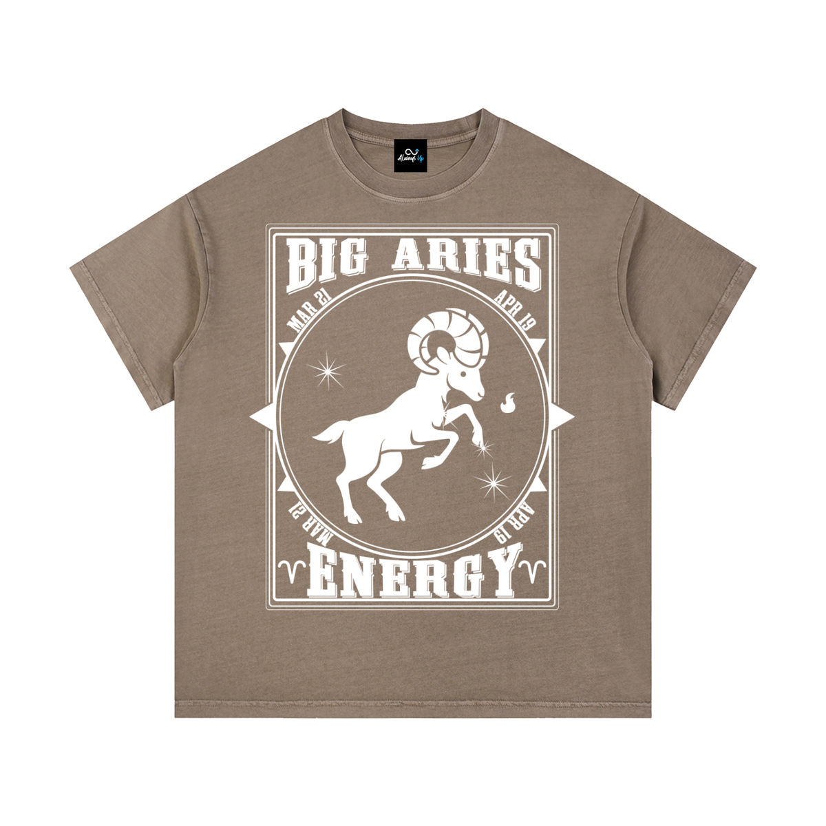 "Big Aries Energy" Vintage Wash Cotton T-Shirt