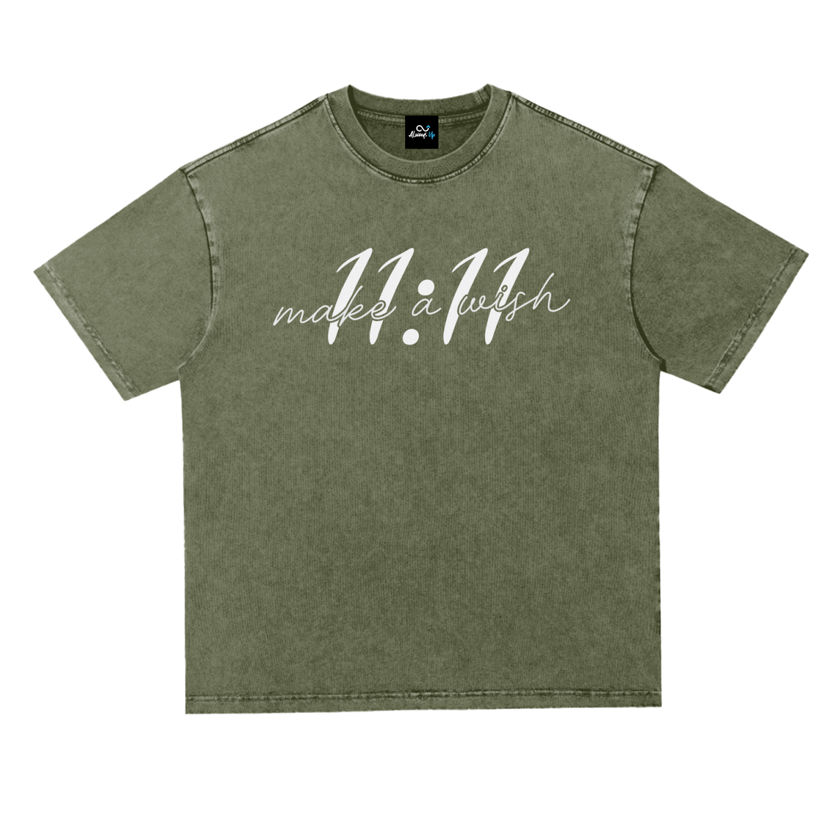 "11:11" Snow Washed Heavyweight Oversize T-Shirt