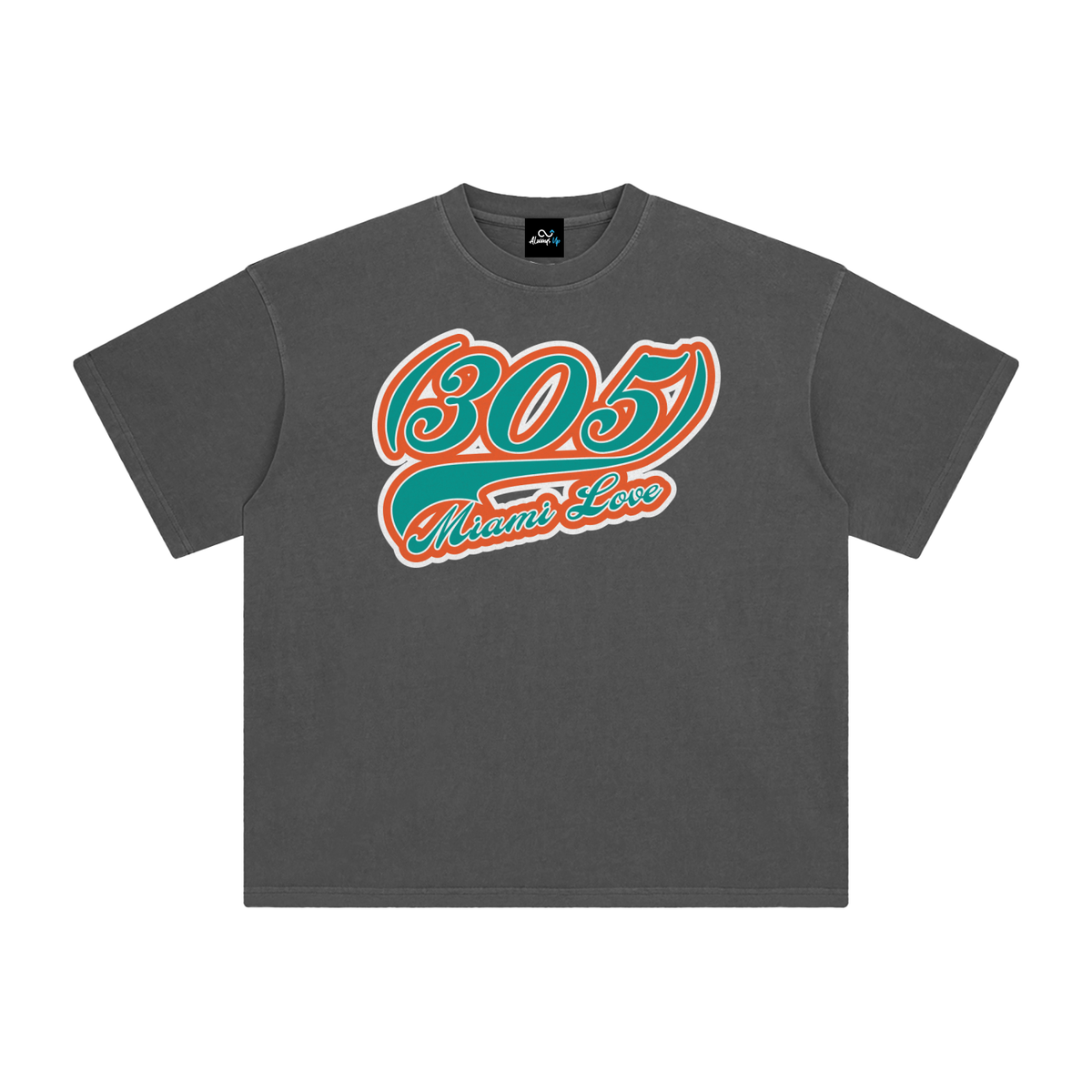 "305 Miami Love Dolphins Colorway"  Enzyme Washed T-Shirt