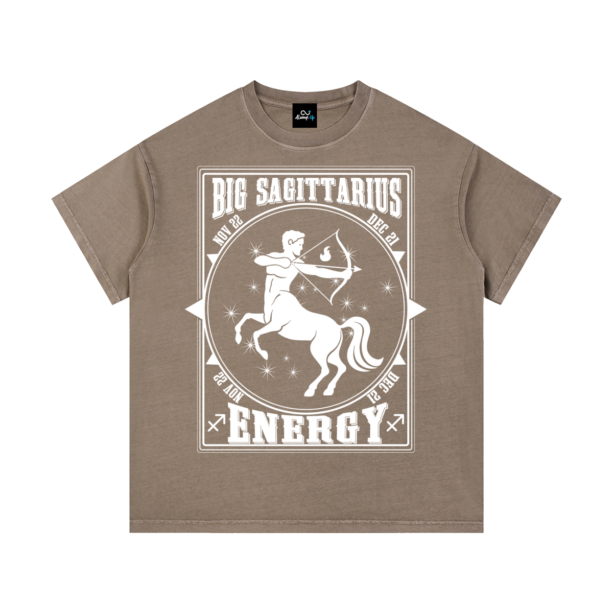 "Big Sagittarius Energy" Vintage Wash Cotton T-Shirt