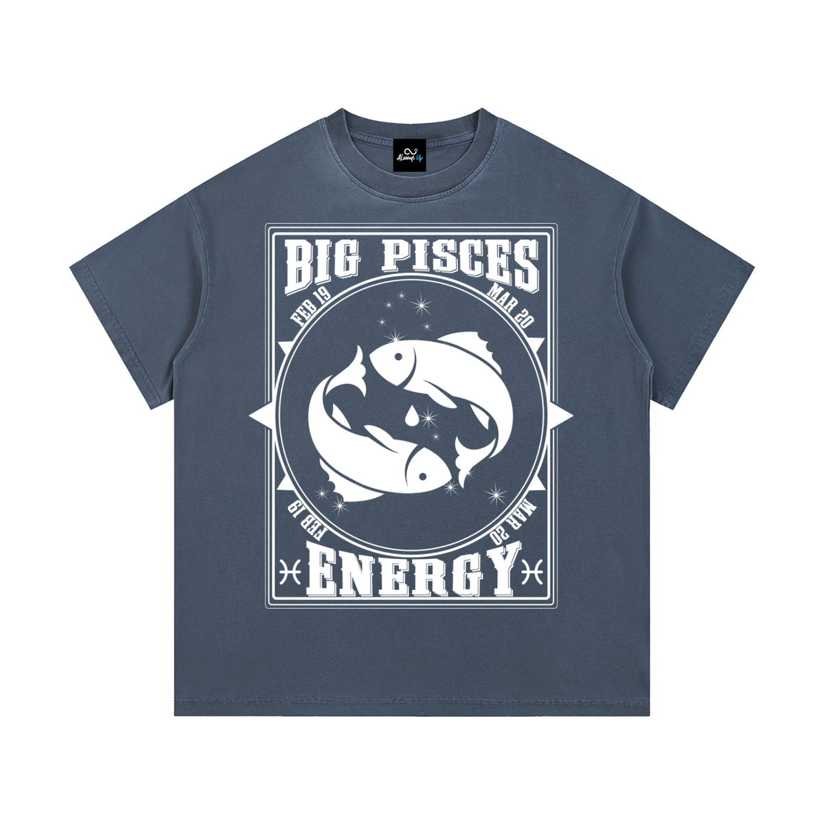 "Big Pisces Energy" Vintage Wash Cotton T-Shirt