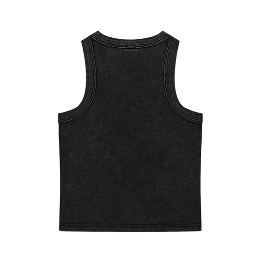 "Stay Ready" Snow Washed Tank Top (Green Text)