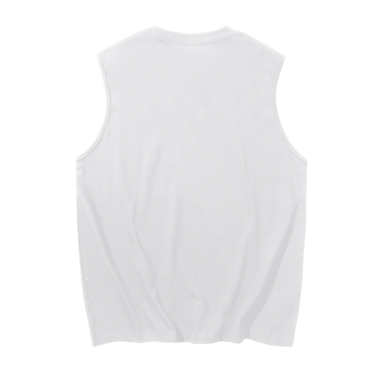 "Stay Ready" Men's Sleeveless Cotton Tank Top Black print