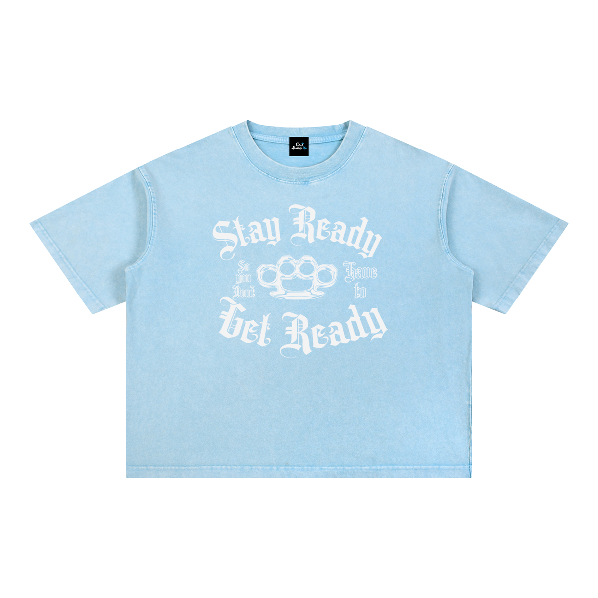 "Stay Ready WT" Mineral Wash Boxy Cotton T-Shirt