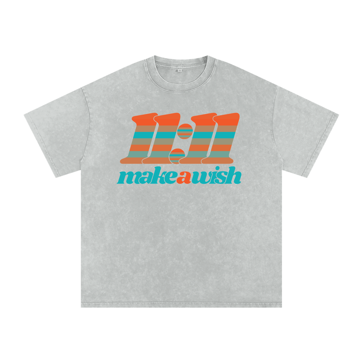 "11:11 Wish" Snow Washed Oversized Cotton T-Shirt