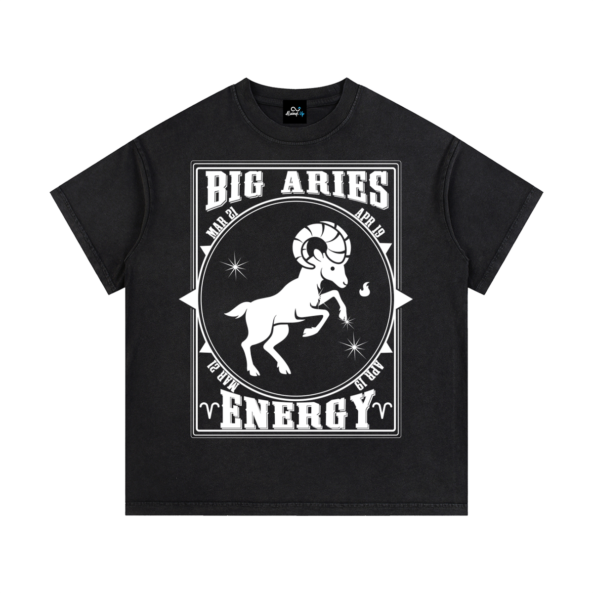 "Big Aries Energy" Vintage Wash Cotton T-Shirt