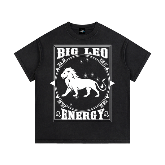 "Big Leo Energy" Vintage Wash Cotton T-Shirt