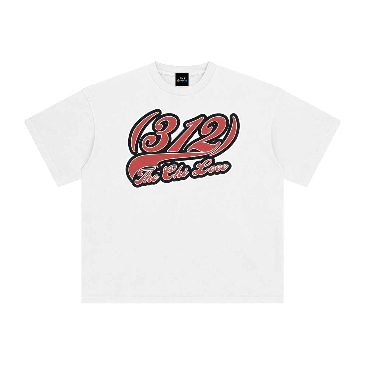 "312 Chicago Love Blackhawks Colorway"  Enzyme Washed T-Shirt