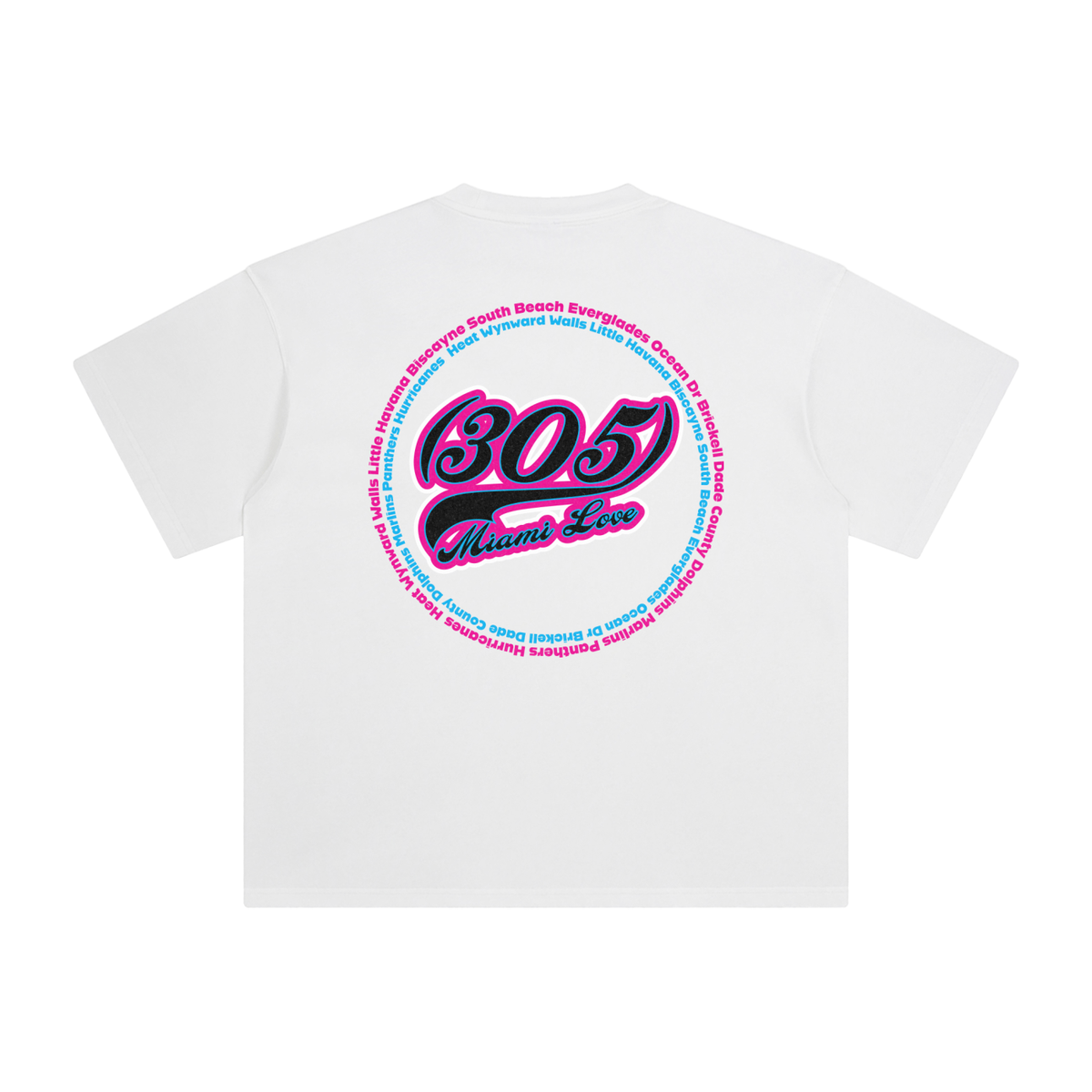 "305 Miami Love Marlins Colorway 2"  Enzyme Washed T-Shirt