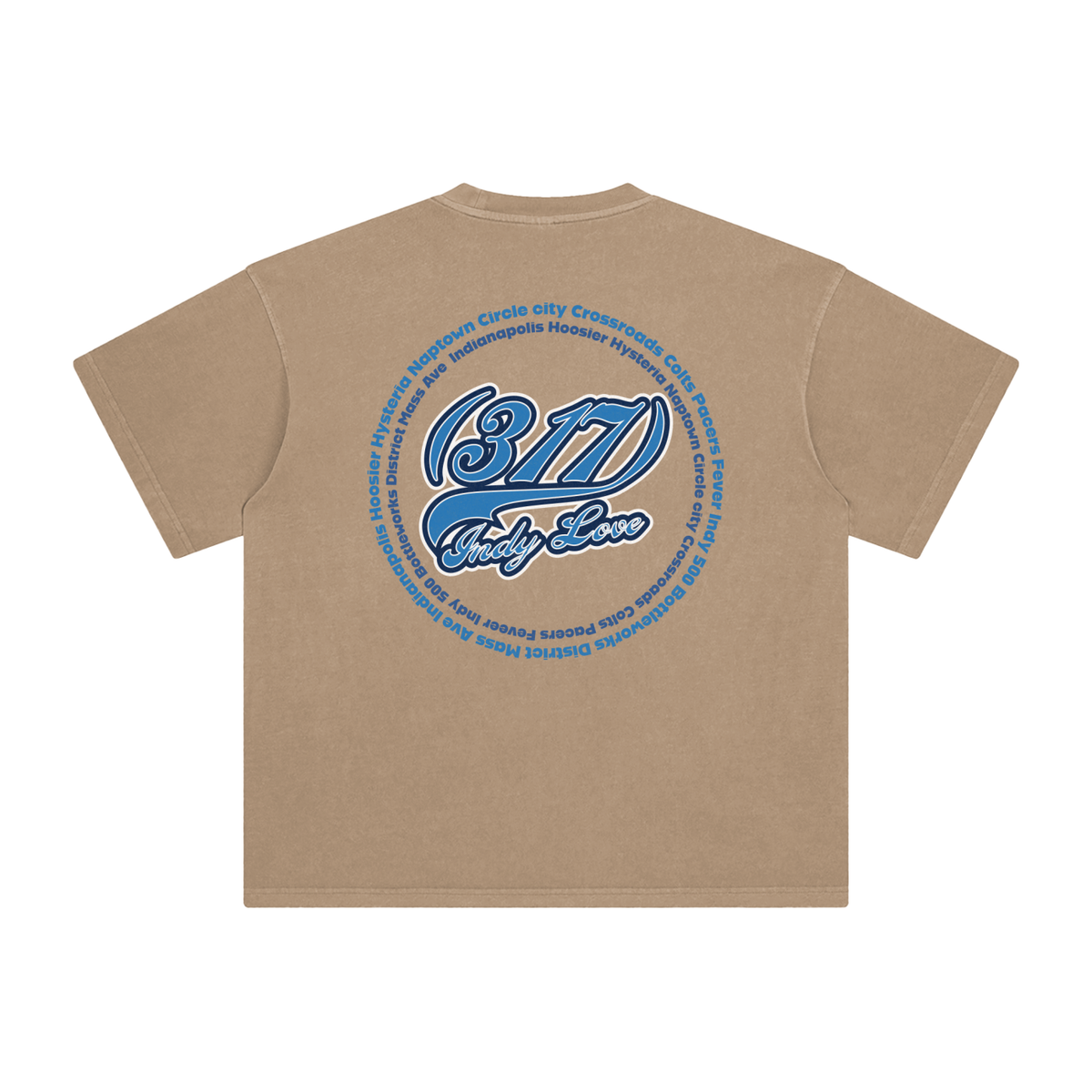 "317 Indy Love Colts Colorway" Enzyme Washed T-Shirt