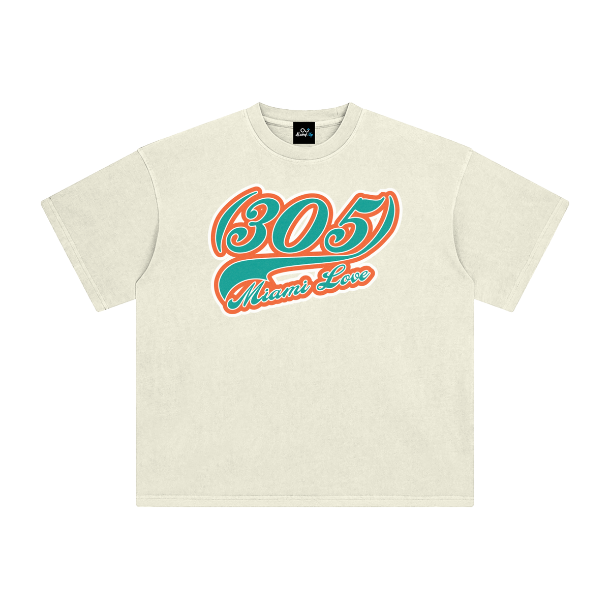 "305 Miami Love Dolphins Colorway"  Enzyme Washed T-Shirt