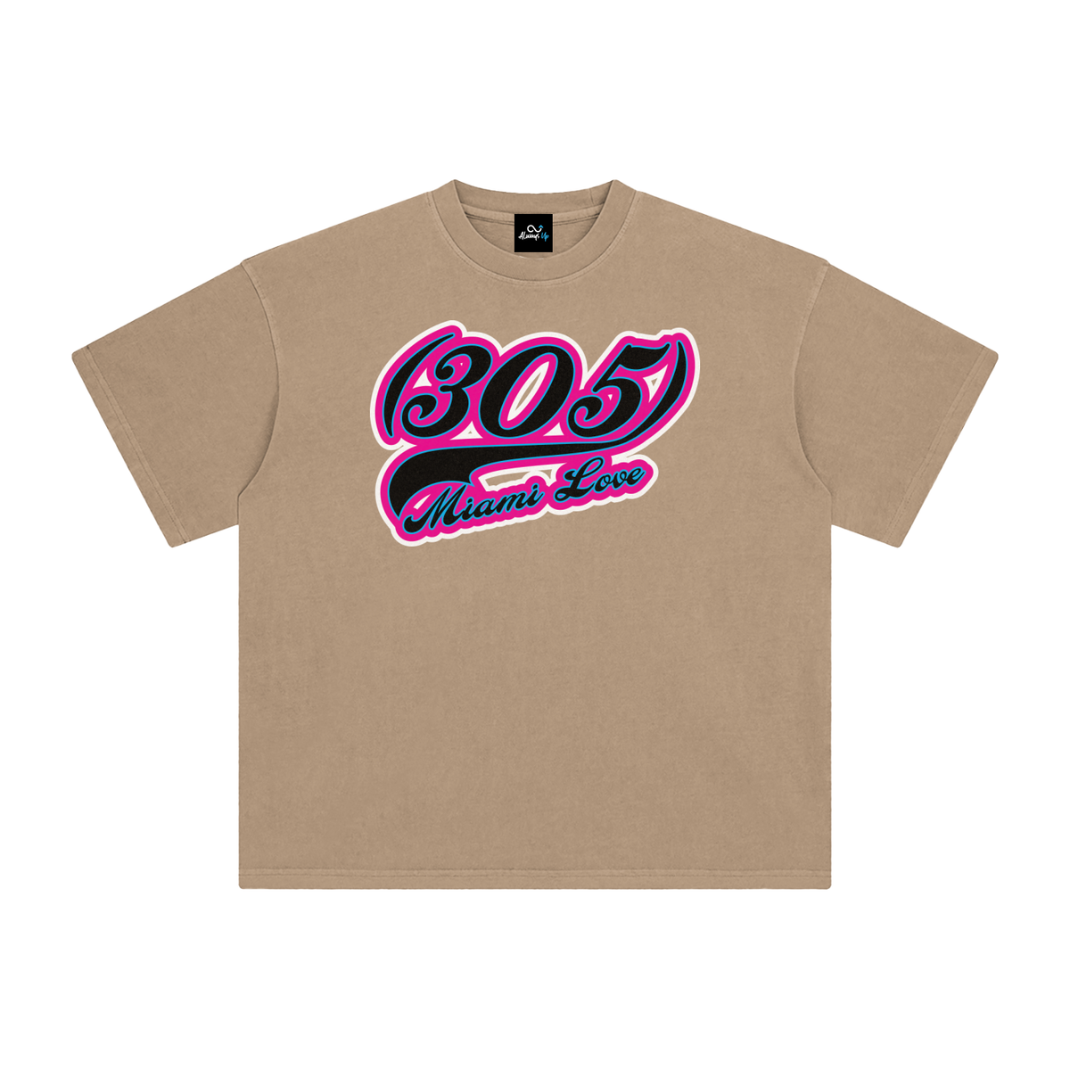 "305 Miami Love Marlins Colorway 2"  Enzyme Washed T-Shirt