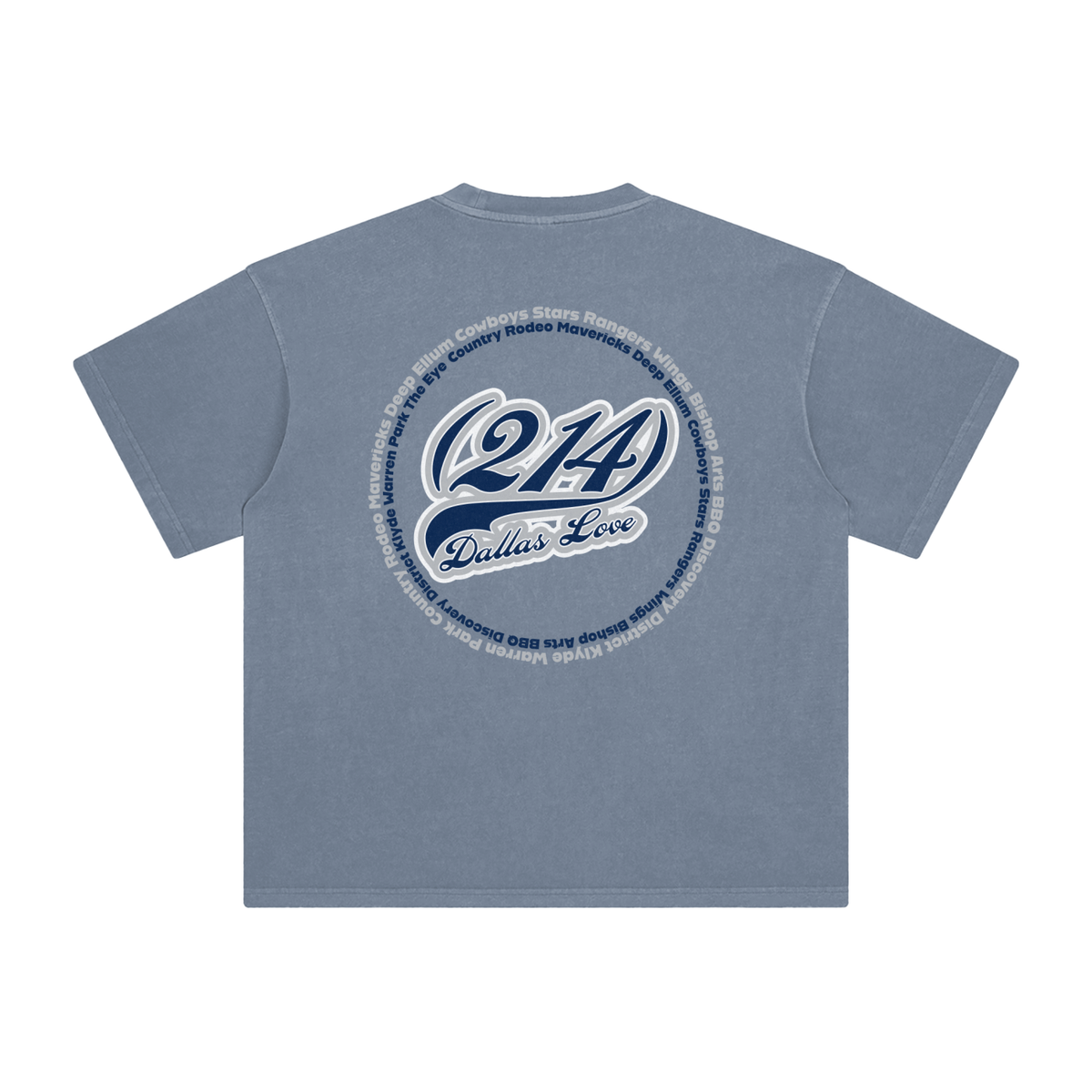 "214 Dallas Love Cowboys Colorway 2"  Enzyme Washed T-Shirt
