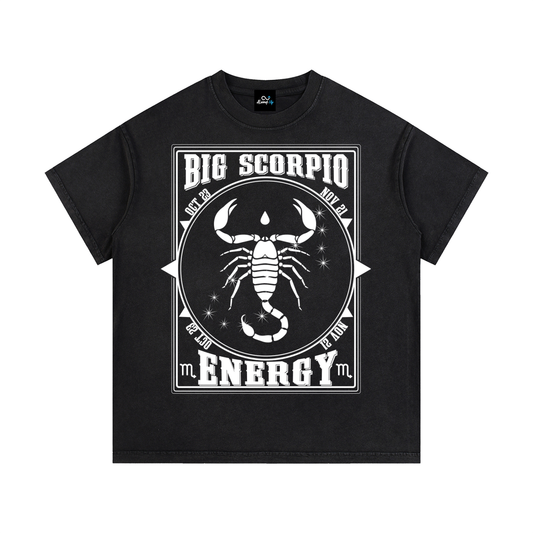 "Big Scorpio Energy" Vintage Wash Cotton T-Shirt
