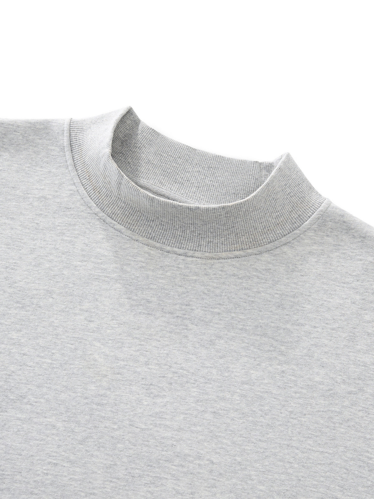 "Hello Beautiful" Essential Fleece Mock-Neck Crew Sweatshirt Light print